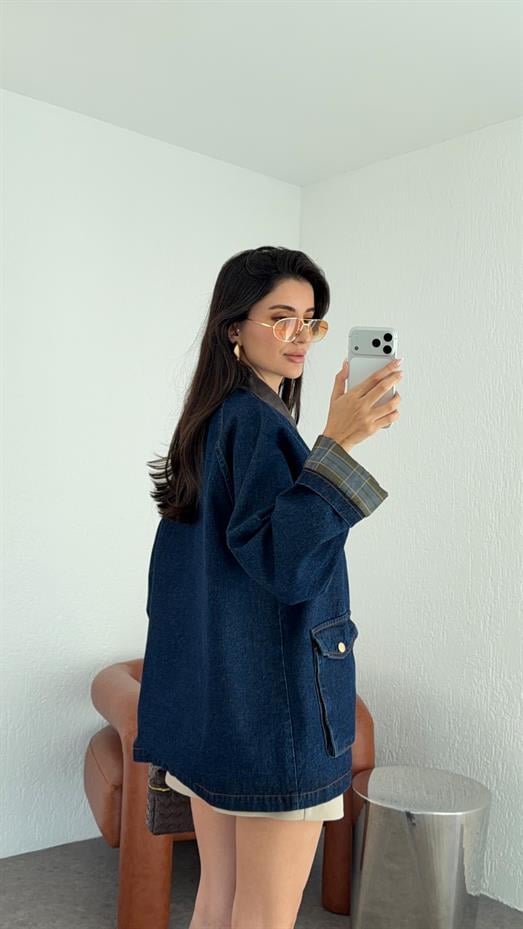 Cepli Astarlı Denim Ceket