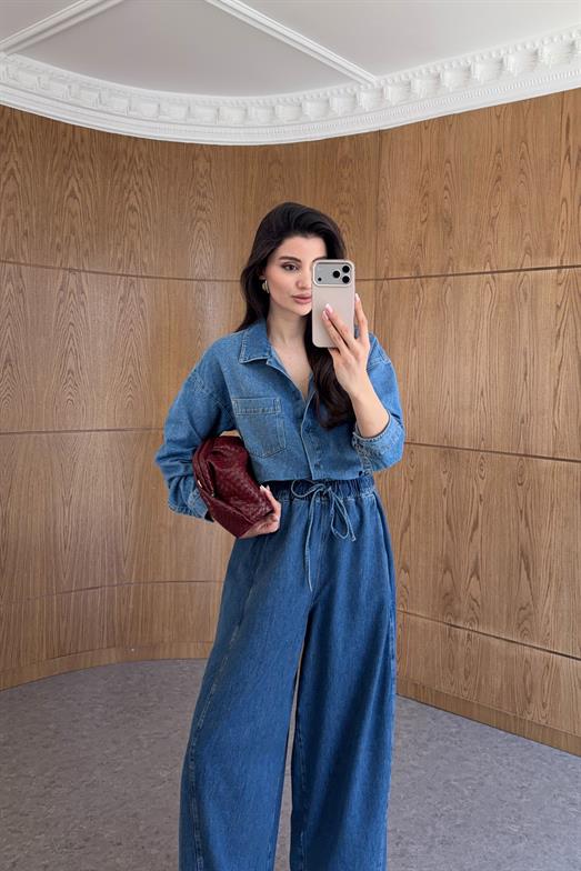 Cepli Mavi Denim Gömlek