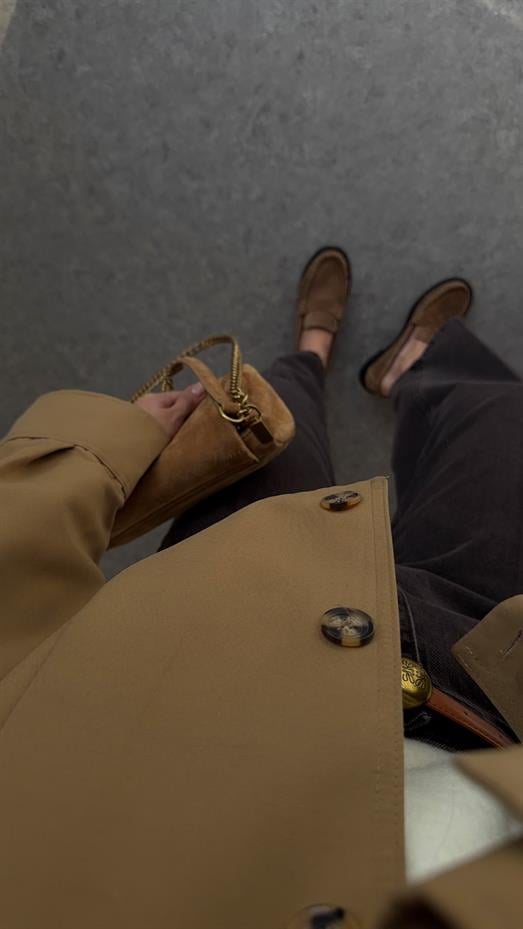 Çıkarılabilir Kürklü Camel Ceket