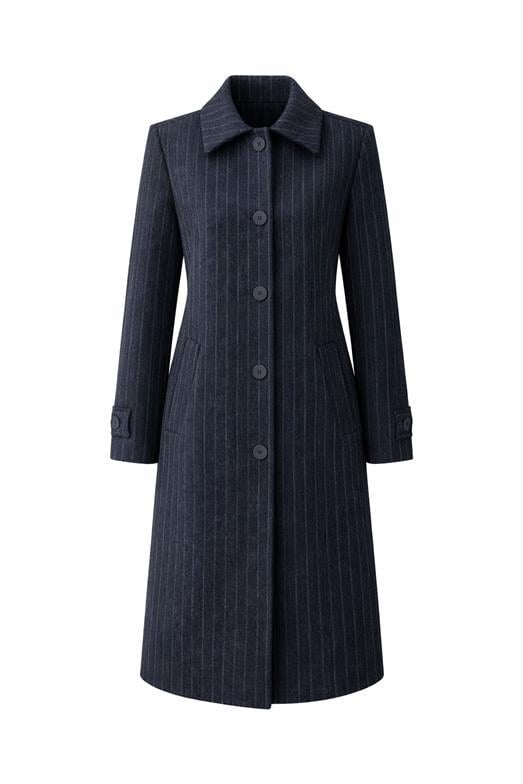 Çizgili Lacivert Kaban