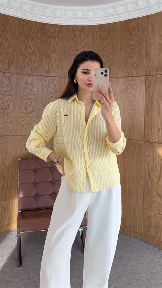 Çizgili Sarı Gömlek
