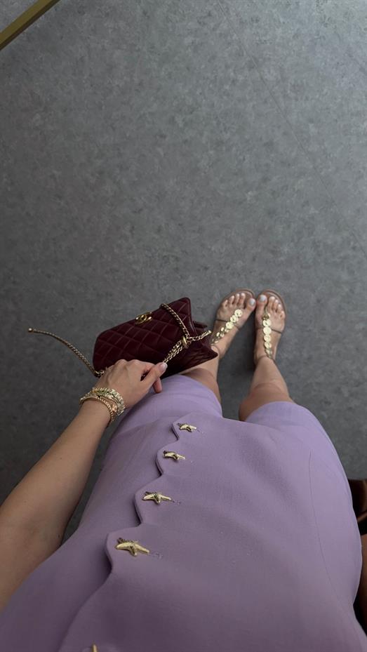 Deniz Yıldızı Düğmeli Lila Takım