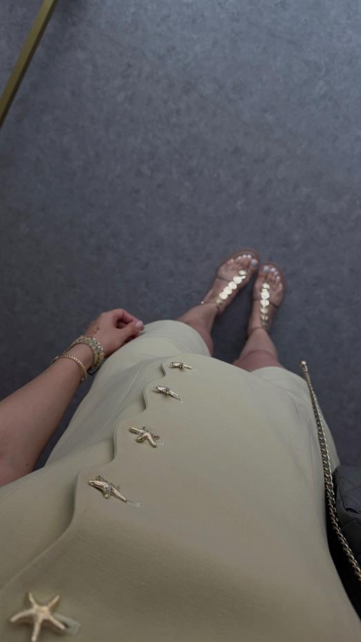 Deniz Yıldızı Düğmeli Sarı Takım