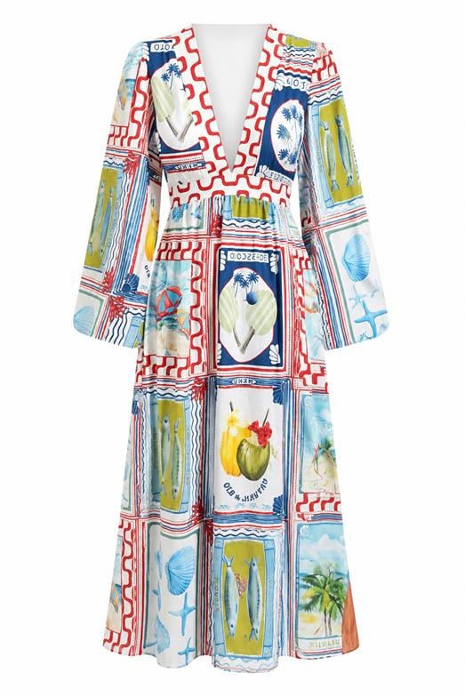 Desenli Kimono Elbise