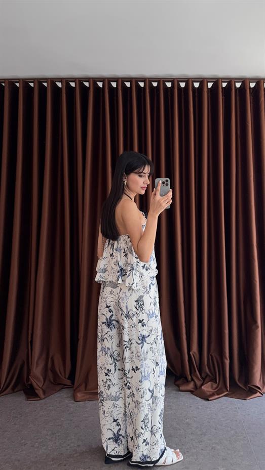 Desenli Saten Takım