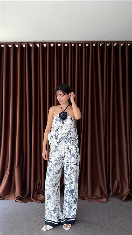 Desenli Saten Takım