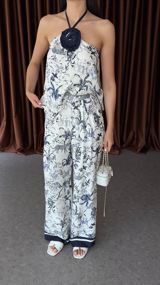 Desenli Saten Takım