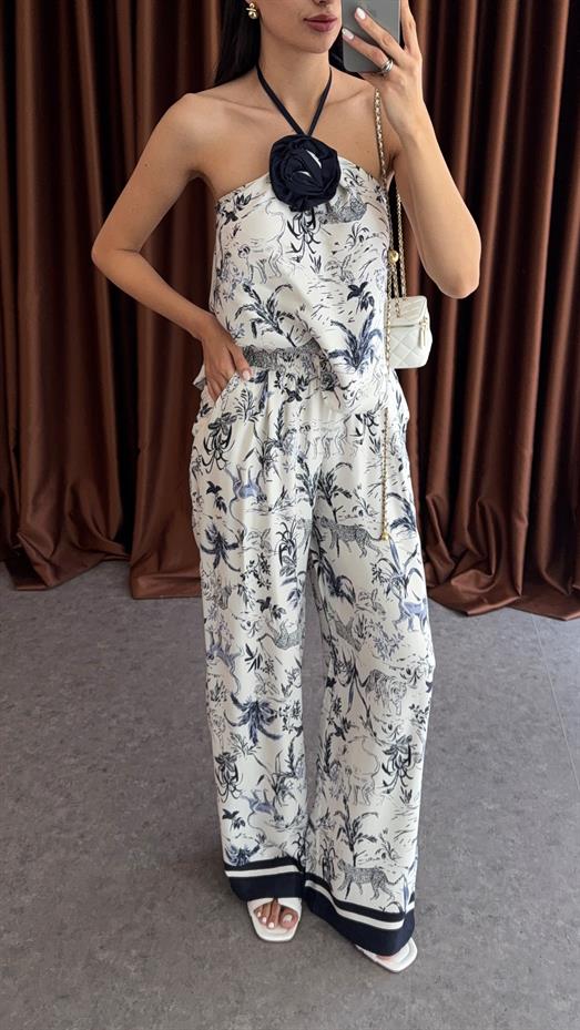 Desenli Saten Takım