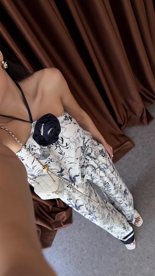 Desenli Saten Takım