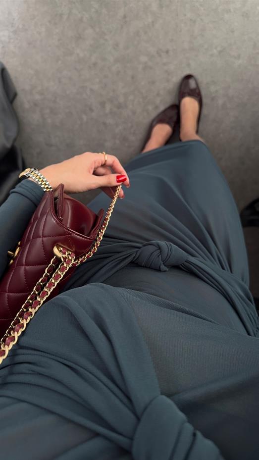 Düğümlü Transparan Elbise