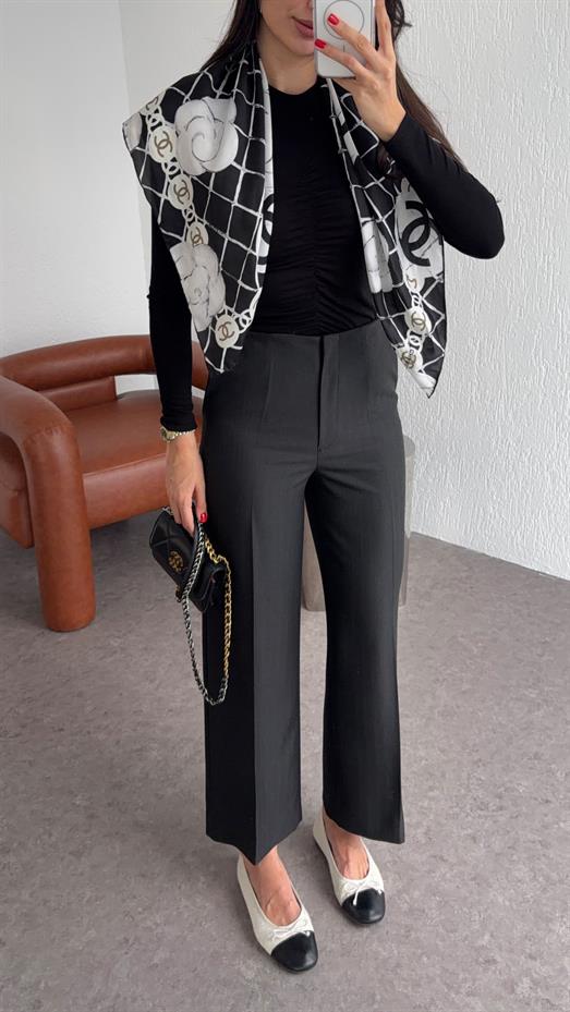 Düz Kesim Antrasit Pantolon