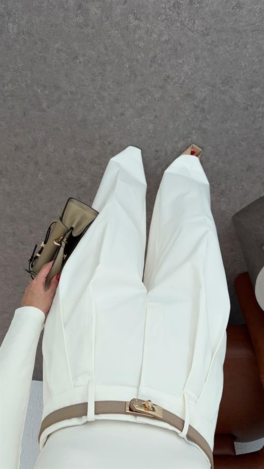 Ekru Palazzo Pantolon