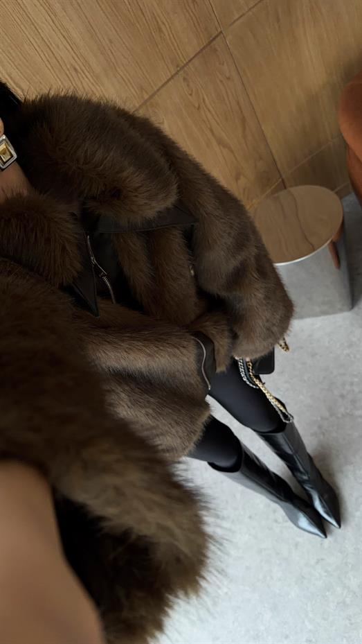 Fermuarlı Acı Kahve Kürk