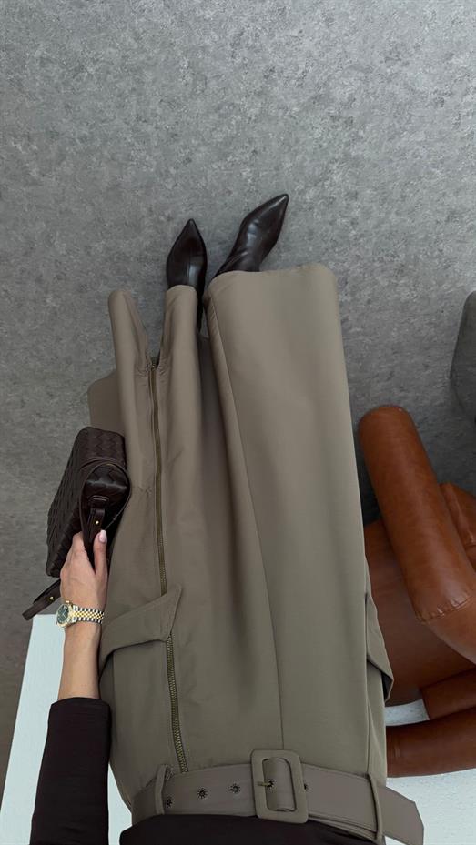 Fermuarlı Vizon Etek