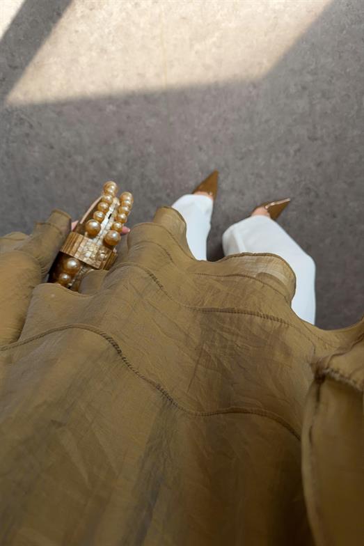 Fırfırlı Haki Bluz