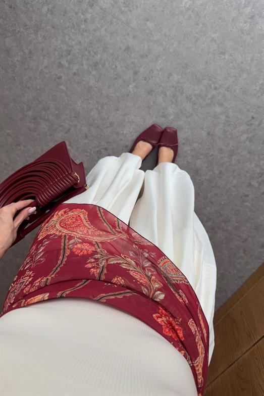 Fularlı Beyaz Şalvar