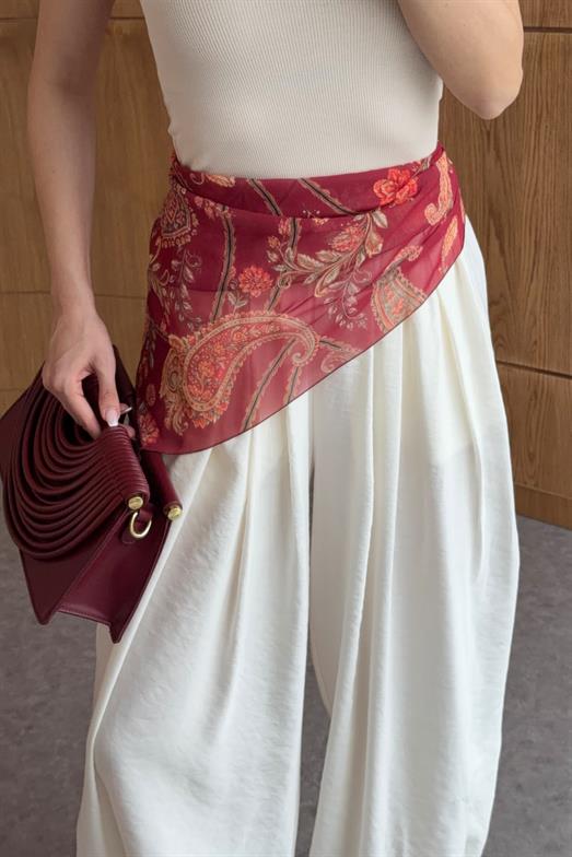 Fularlı Beyaz Şalvar