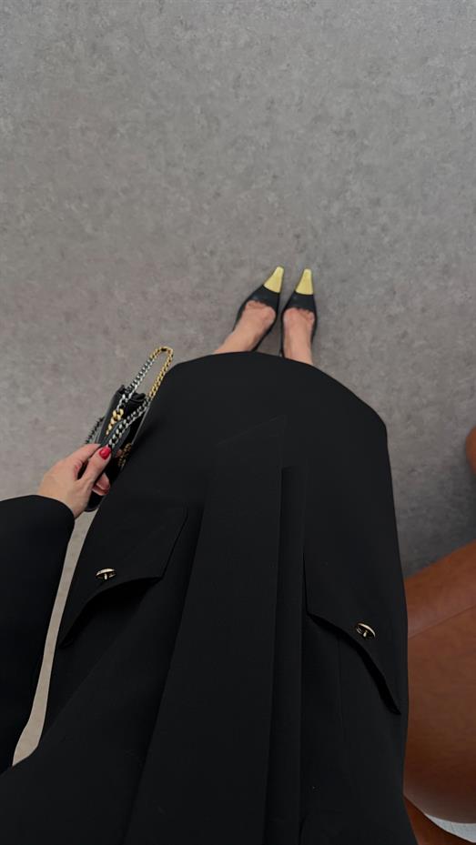 Fularlı Siyah Elbise