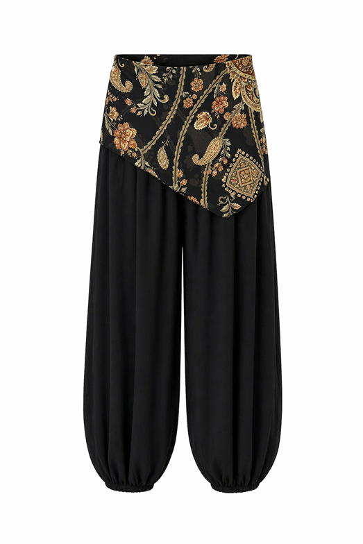Fularlı Siyah Şalvar