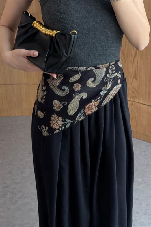 Fularlı Siyah Şalvar