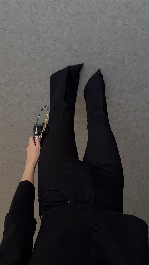 Full Likralı Siyah İspanyol Jean