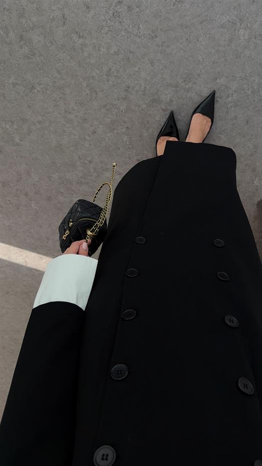 Garnili Siyah Elbise