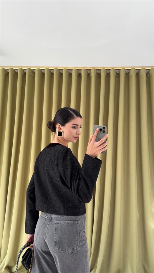 Gold Düğmeli Simli Ceket