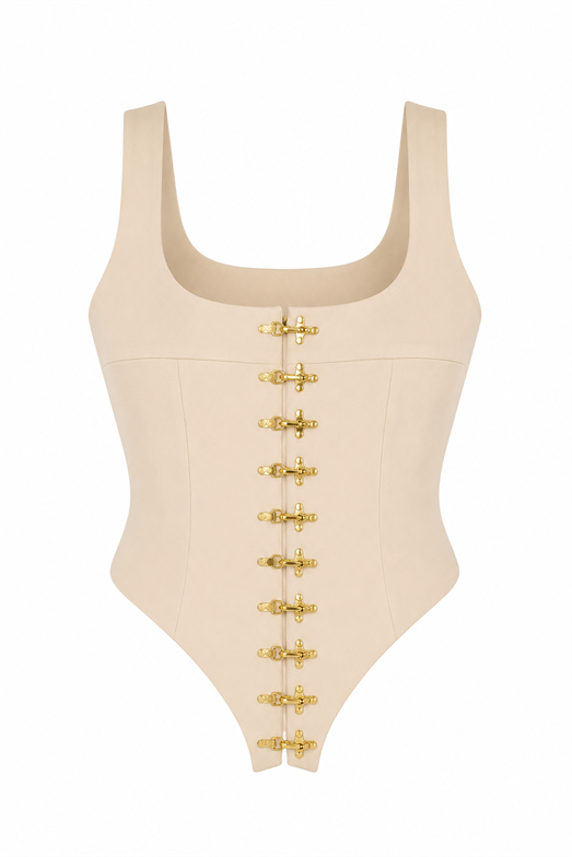 Gold Tokalı Krem Bluz