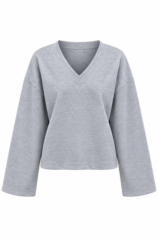 Gri V Yaka Basic Sweat