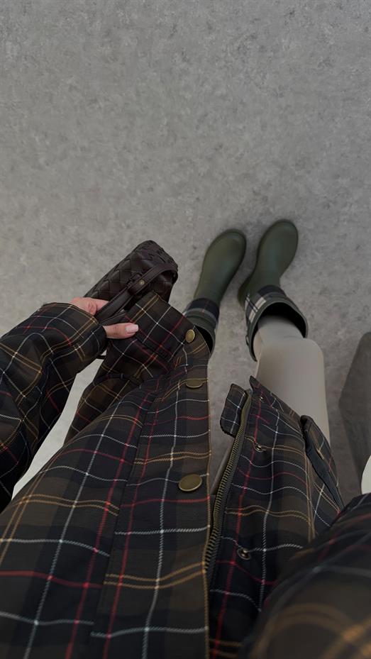 Haki Kareli Mum Ceket