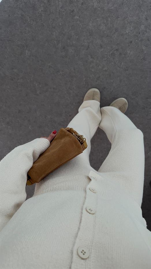 Hırkalı Krem Triko Takım