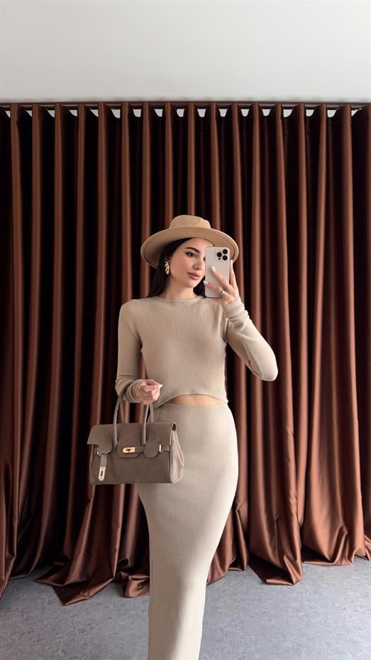 İkili Premium Bej Takım