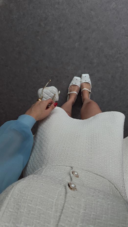 İncili Yaka Tüvit Elbise