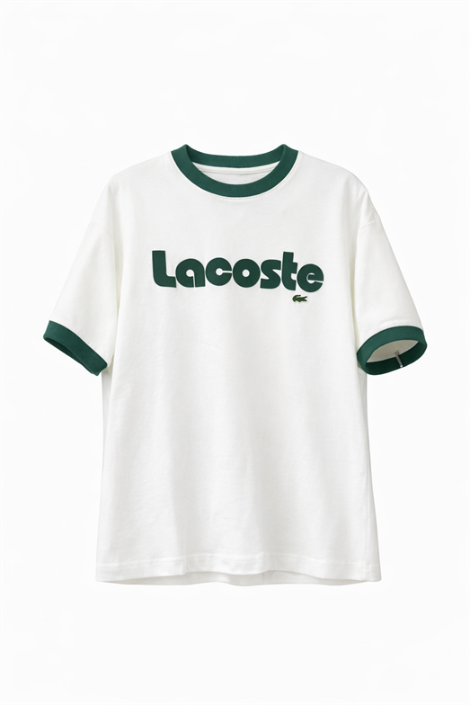 Kabartma Yazılı Coste Yeşil Tshirt