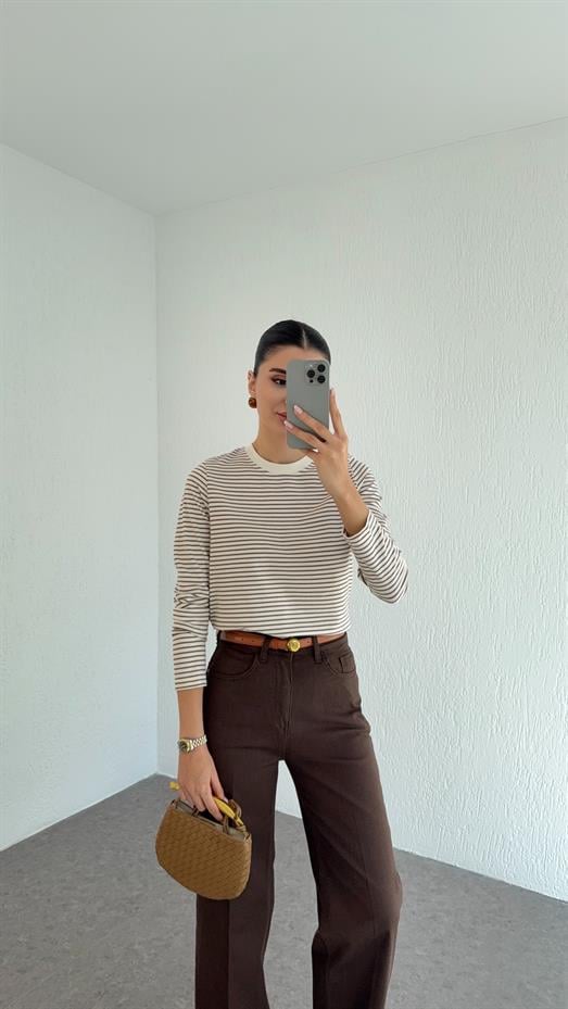 Kahve Çizgili Tok Basic