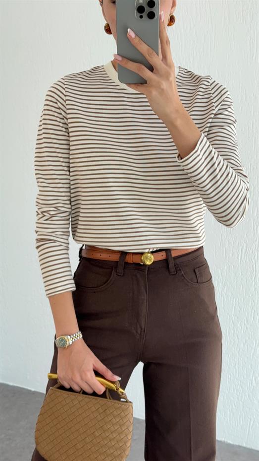 Kahve Çizgili Tok Basic