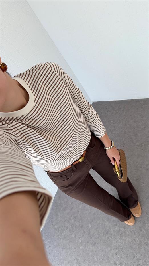 Kahve Çizgili Tok Basic