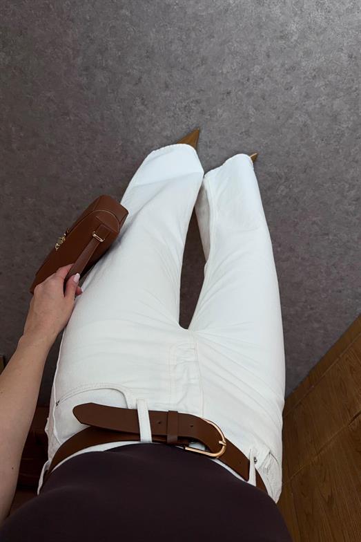 Kahve Kemerli Ekru Palazzo Jean