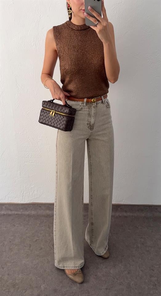 Kahve Yıkamalı Palazzo Jean