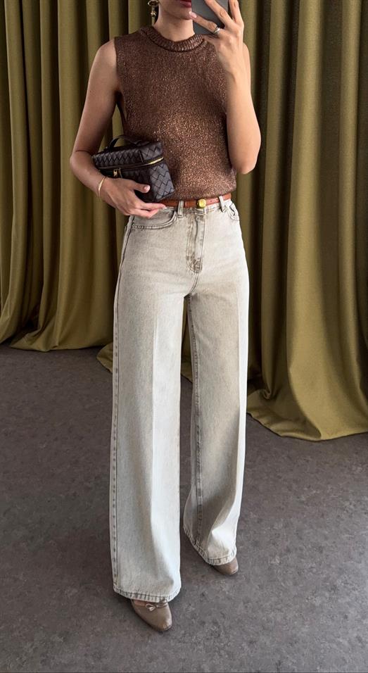 Kahve Yıkamalı Palazzo Jean