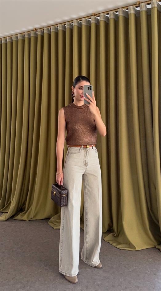 Kahve Yıkamalı Palazzo Jean