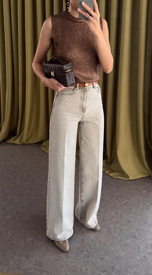 Kahve Yıkamalı Palazzo Jean