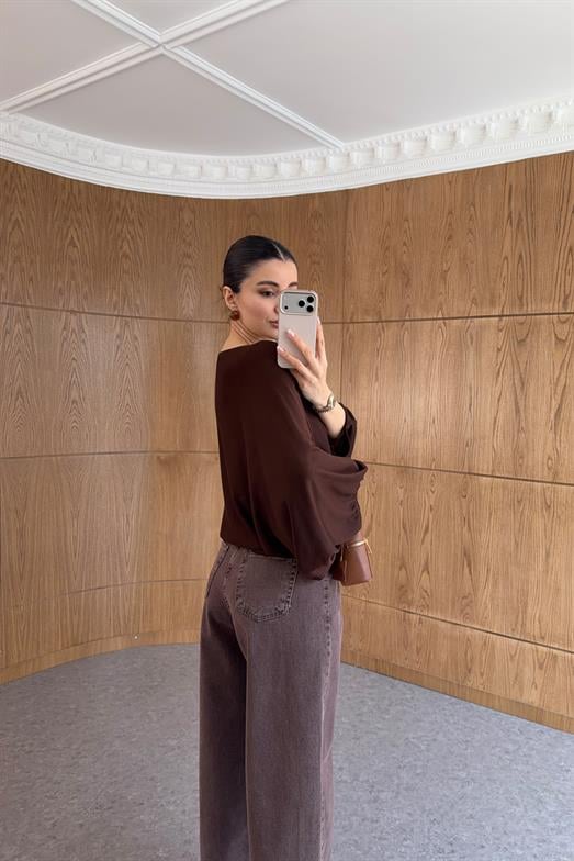 Kahverengi Baggy Jean