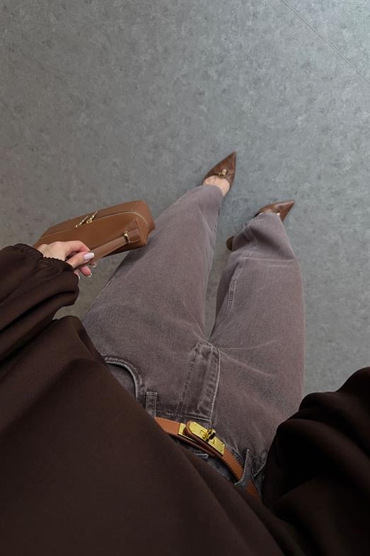 Kahverengi Baggy Jean
