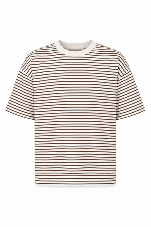 Kahverengi Çizgili Premium Tshirt