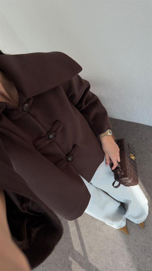 Kahverengi Kısa Kaşe Ceket