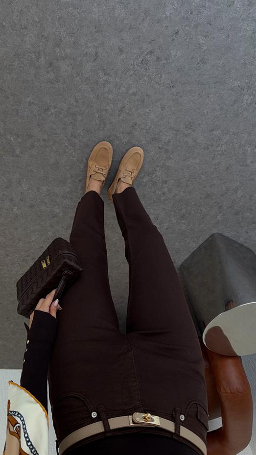 Kahverengi Momfit Jean