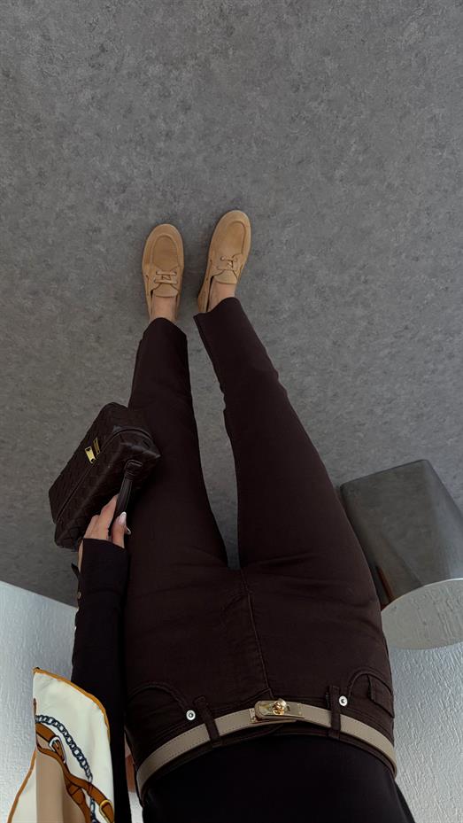 Kahverengi Momfit Jean