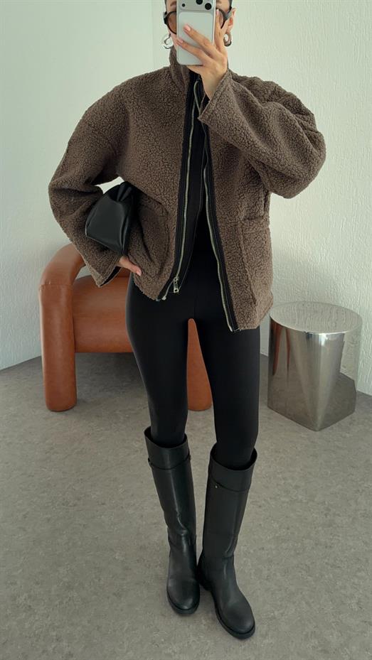 Kahverengi Peluş Ceket