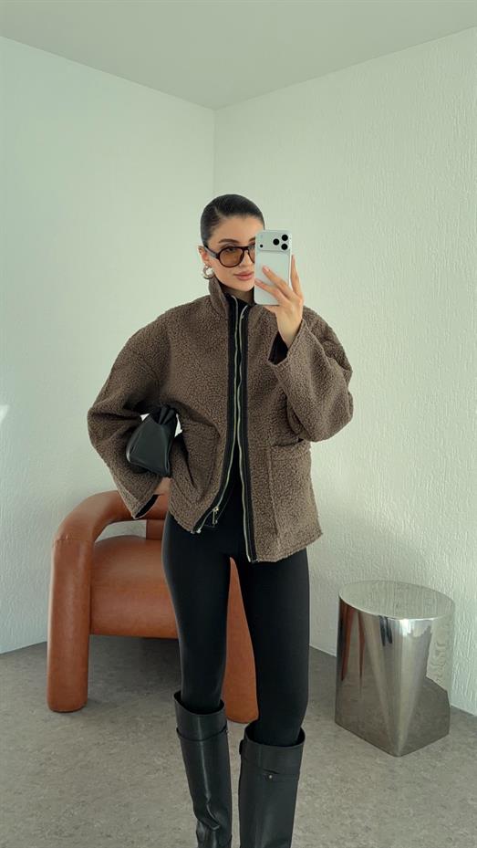 Kahverengi Peluş Ceket